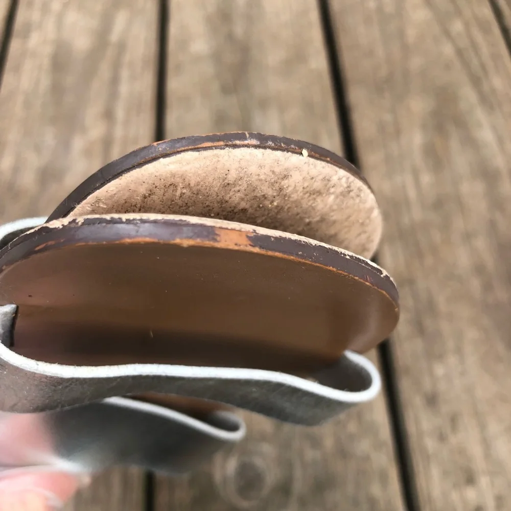 J.Crew Silver Slide Sandals. Size 8. - Picture 6 of 7